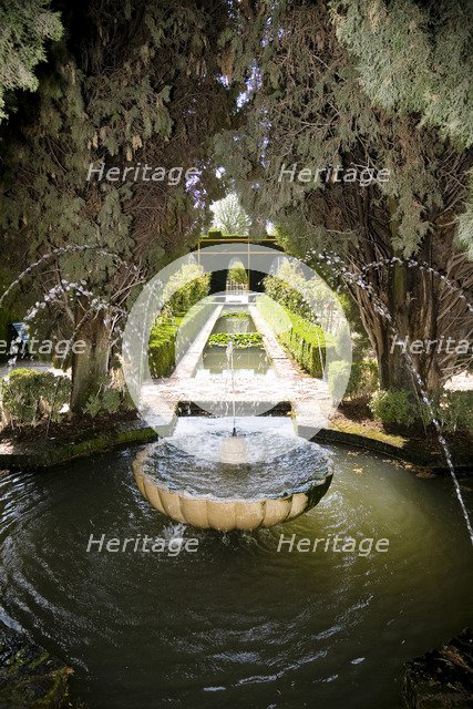 A fountain in the Palacio de Generalife, Alhambra, Granada, Spain, 2007. Artist: Samuel Magal