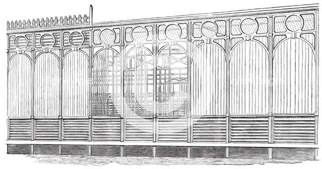 The Great Exhibition Building in Hyde Park - Portion of the South Front, 1850. Creator: Unknown.