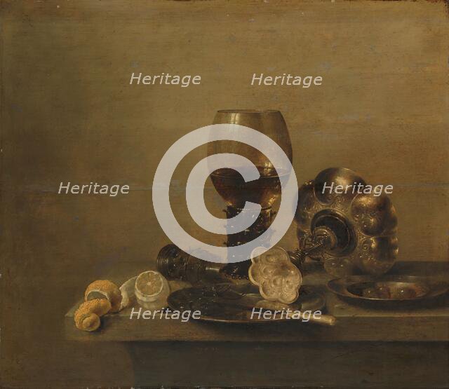 Still Life with a Broken Glass, 1642. Creator: Willem Claesz Heda.