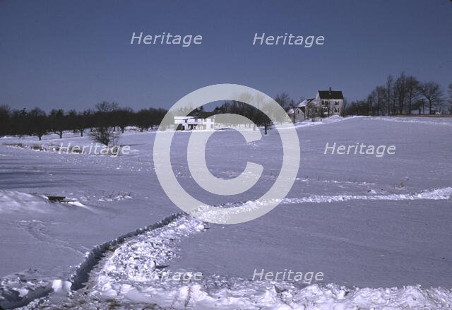Massachusetts farm, possibly around Brockton, Mass., ca. 1940. Creator: Jack Delano.