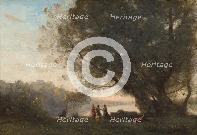 Dance under the Trees at the Edge of the Lake, 1865/1870. Creator: Jean-Baptiste-Camille Corot.