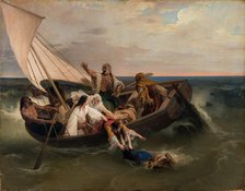 Boat with Greek Fugitives, 1834. Creator: Hayez, Francesco (1791-1882).