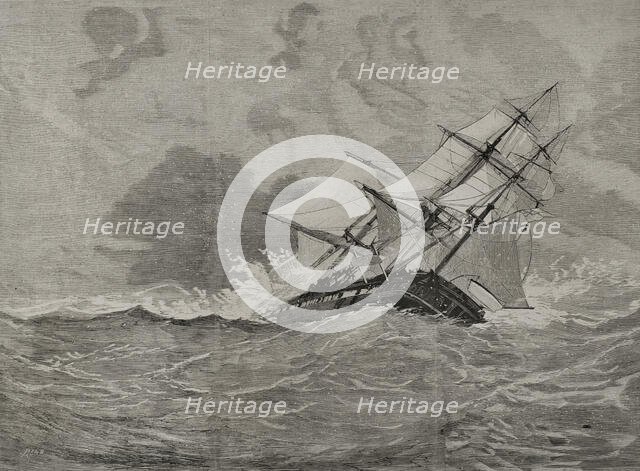 Shipwreck of the "Eurydice", which occurred near the Isle of Wight, on March 24, 1878. Creator: Bernardo Rico.