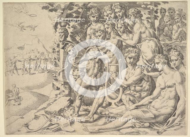 Apollo and the Muses, 1549. Creator: Dirck Volkertsen Coornhert.
