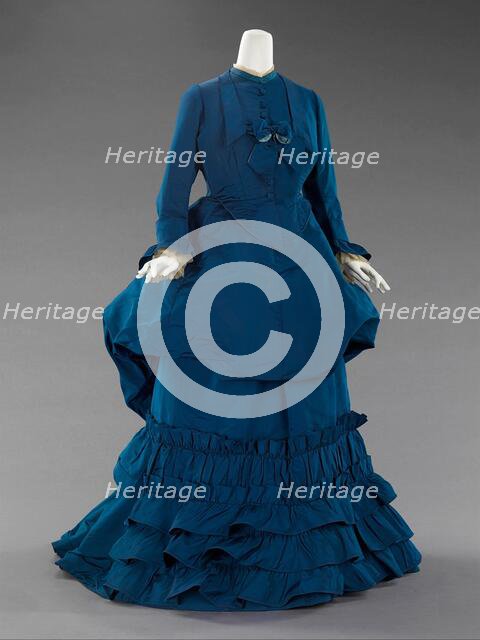 Afternoon dress, French, ca. 1872. Creators: Charles Frederick Worth, House of Worth.