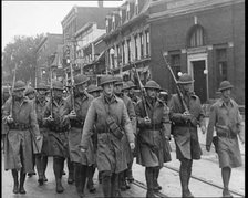 US Army Troops With Guns Marching, 1932. Creator: British Pathe Ltd.