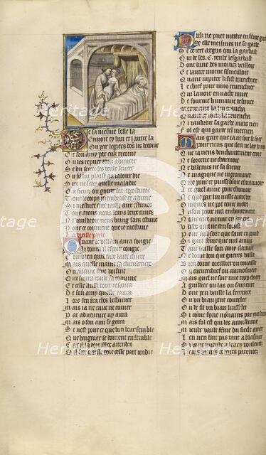 A Woman Meeting with Her Lover while Her Husband Sleeps, about 1405. Creator: Unknown.