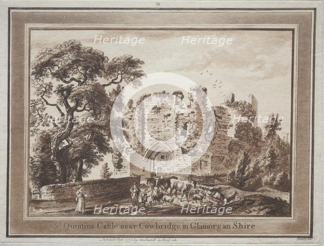 Twelve Views in South Wales: St. Quintin's Castle near Cowbridge in Glamorganshire, 1775. Creator: Paul Sandby (British, 1731-1809).