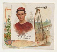 Percy Stone, Cyclist, from World's Champions, Second Series (N43) for Allen & Ginter Cigar..., 1888. Creator: Allen & Ginter.