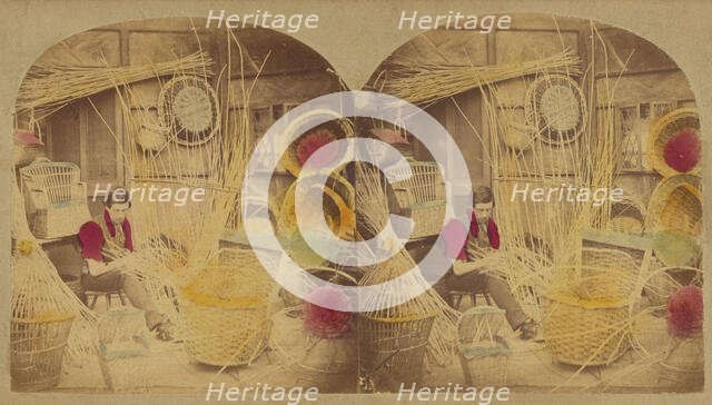 The Basket Maker, about 1860. Creator: London Stereoscopic & Photographic Co.