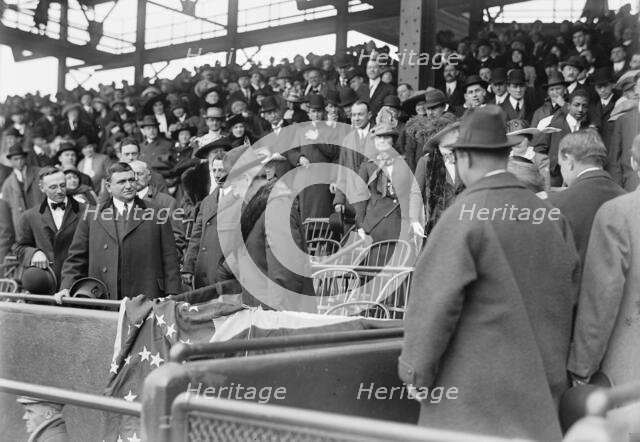 Baseball - Professional; Wilson Entering Box, 1913. Creator: Harris & Ewing.