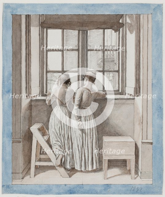 At a Window in the Artist's Studio, 1852. Artist: Eckersberg, Christoffer-Wilhelm (1783-1853)