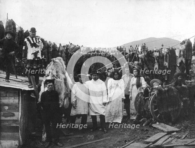 City of Petropavlovsk-Kamchatsky - Selling furs., 1910-1929. Creator: Ivan Emelianovich Larin.