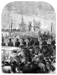 Funeral of the Emperor of Russia: removal of the body to the Church of St. Peter and St. Paul, 1881. Creator: Unknown.