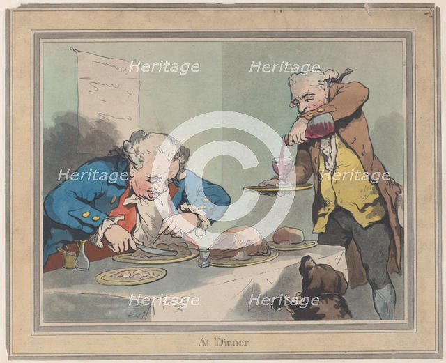 At Dinner, November 5, 1792., November 5, 1792. Creator: Thomas Rowlandson.