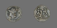 Denarius (Coin) Depicting the God Mars, 103 BCE. Creator: Unknown.
