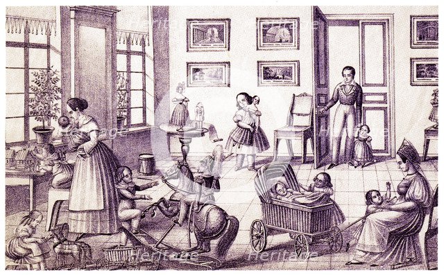 Children's Room, Early 19th cen.. Artist: Vdovichev, P. (active First Half of 19th cen.)