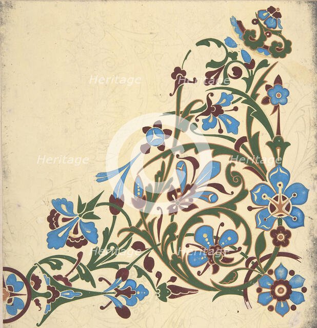 Design for a Floral Pattern, ca. 1883, based on earlier design. Creator: Christopher Dresser.