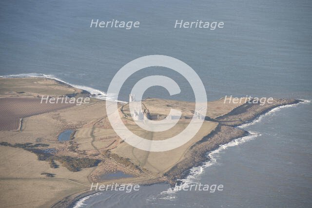 Remains of the 14th century Dunstanburgh Castle, Northumberland, 2015. Creator: Historic England.