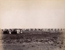 A camp of wigwams, during the outbreak of bubonic plague in Karachi, India, 1897. Creator: Unknown.