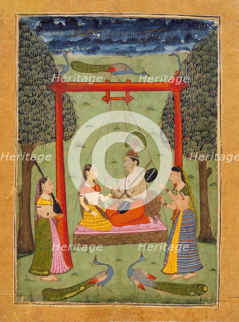 Hindola Raga, Folio from a Ragamala (Garland of Melodies), c1700 or earlier. Creator: Unknown.