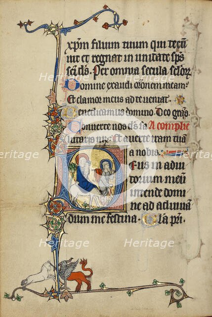 Initial D: The Flight into Egypt; Ruskin Hours, about 1300. Creator: Unknown.