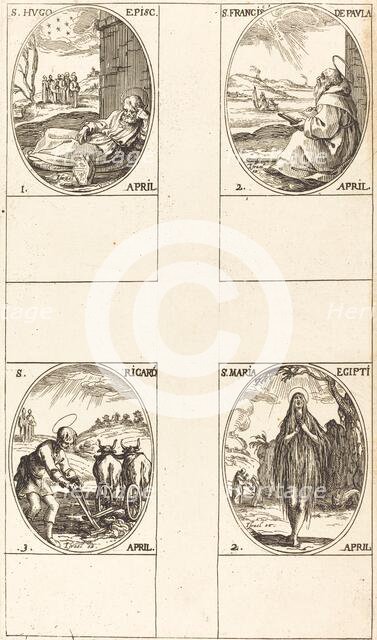 St. Hugo; St. Francis of Paula; St. Mary of Egypt; St. Richard. Creator: Jacques Callot.