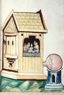 Turkish bath. Miniature from Bellifortis by Konrad Kyeser, 15th century. Creator: Anonymous master.