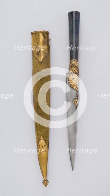 Dagger (Kard) with Sheath, Persian, Qajar, ca. 1800. Creator: Unknown.