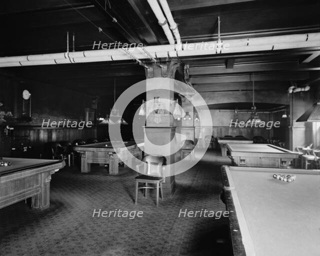 Hotel Utica, billiard room, Utica, N.Y., between 1905 and 1915. Creator: Unknown.