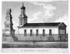 Church of St Matthew, Brixton, Lambeth, London, c1825. Artist: Anon