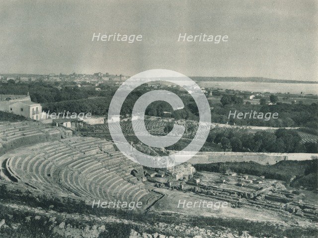 View of the town from the Greek Theatre, Syracuse, Sicily, Italy, 1927. Artist: Eugen Poppel.