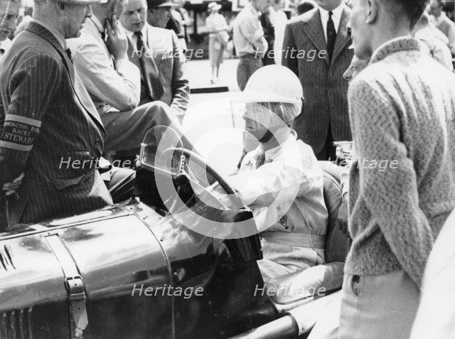 Raymond Mays at the British Empire Trophy Race, Donington Park, Derbyshire, 1939. Artist: Unknown