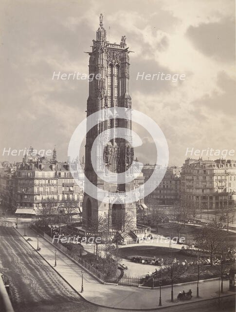 La Tour St. Jacques La Boucherie à Paris, ca. 1867. Creator: Charles Soulier.