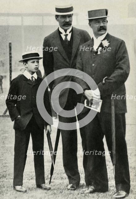 Prince Albert with his tutor and Lord Desborough, 1908, (1947). Creator: Unknown.