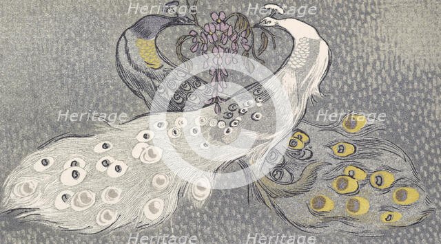 Two peacocks, scene from "The Jungle Book", 1919.  Creator: Paul Jouve.