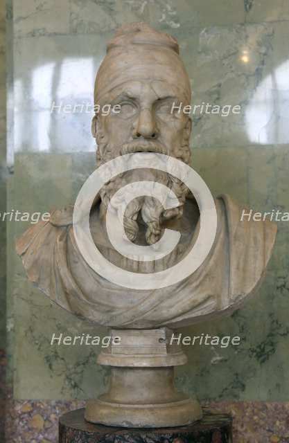 Roman bust of a Dacian tarabostes (nobleman), early 2nd century. Artist: Unknown