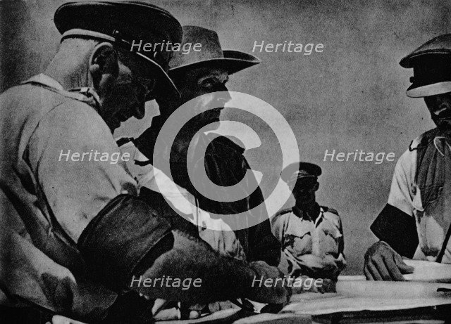 'The Plans Are Perfected', 1942 (1944). Artist: Unknown.