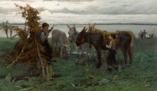 Boys herding donkeys, 1865. Artist: Maris, Willem (1844-1910)