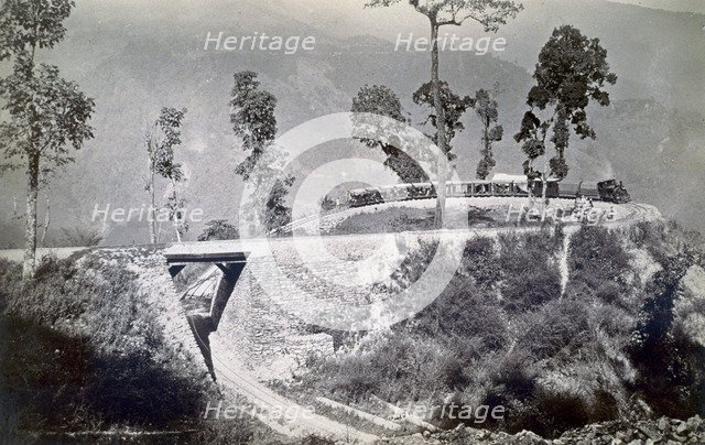 'The loop at Agony Point at Tindharia on the Darjeeling Himalayan Railway', 1880s. Artist: Unknown