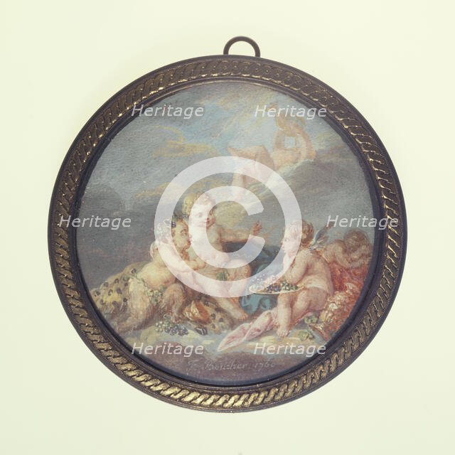 Cherubs with grapes, c1850. Creator: Ecole Francaise.