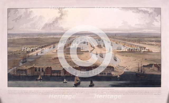 West India Docks, Poplar, London, 1802. Artist: William Daniell