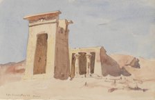 The Temple of Dendur, showing the Pylon, 1874. Creator: Frederick Arthur Bridgman.