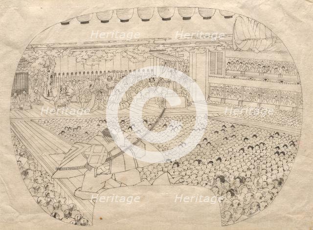 Interior of the Kabuki Theater. Creator: Utagawa Sadahide (Japanese, 1807-1873).