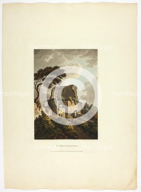 Tower of Pignattara, plate twenty-two from the Ruins of Rome, published February 20, 1798. Creator: Matthew Dubourg.