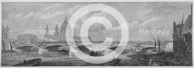 Blackfriars Bridge, London, 1869. Artist: Anon