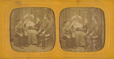 Genre scene: nun lecturing three children, 1855-1865. Creator: H. Noe.