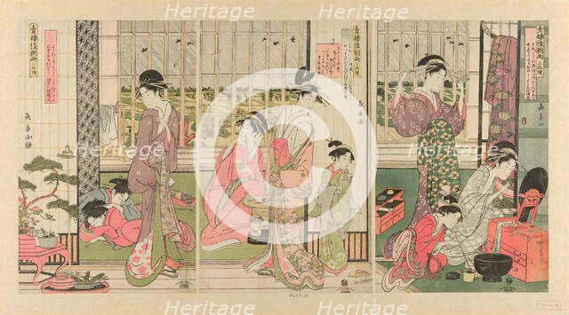 Rain the Morning After in the Pleasure Quarter (Seiro kinuginu no ame), c. 1795. Creator: Eishosai Choki.