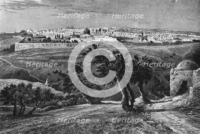 Jerusalem, from the Mount of Olives, 1902. Artist: Unknown