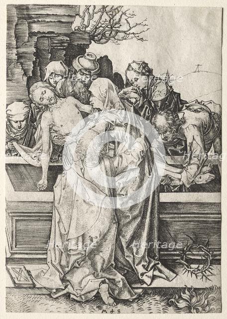 The Passion: The Entombment. Creator: Martin Schongauer (German, c.1450-1491).